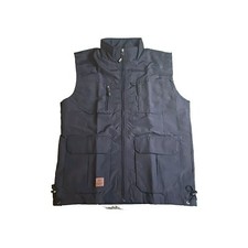Men's Vest Multi Pockets Casual Outdoor Thin Waistcoat Zipper Tops Stand Collar