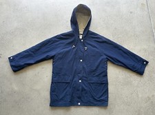 Vintage London Fog Blue 2-Pocket Full Zip Hooded Coat w Removable Liner Size M