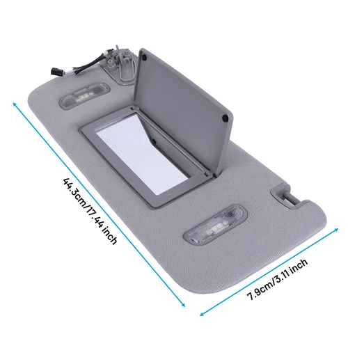 Gray Left Driver Side Sun Visor W/ Light Fits Chevrolet Suburban Tahoe 15-19 NEW - Foto 2 di 20