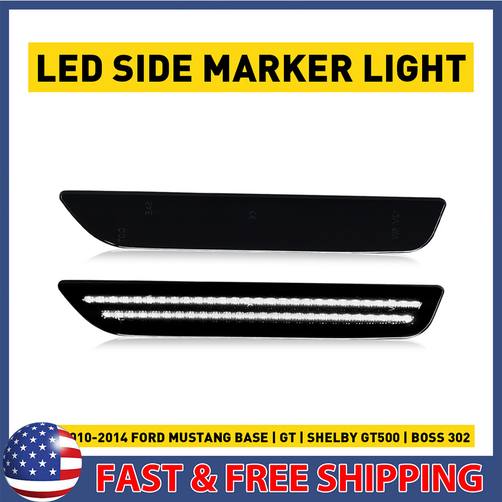 2010-14 Ford Mustang White LED Side Marker Light Rear Fender Lamp