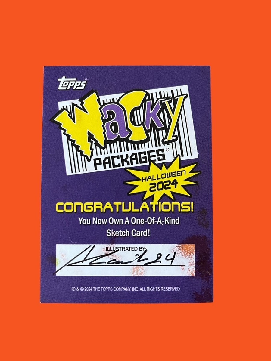 Wacky Packages All New Halloween 2024 Sketch Card Aaron