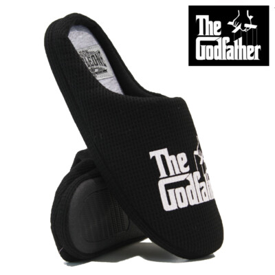 MENS THE GODFATHER NOVELTY SLIPPERS WARM COMFORT FLEECE LINED WINTER MULES  SIZE UK