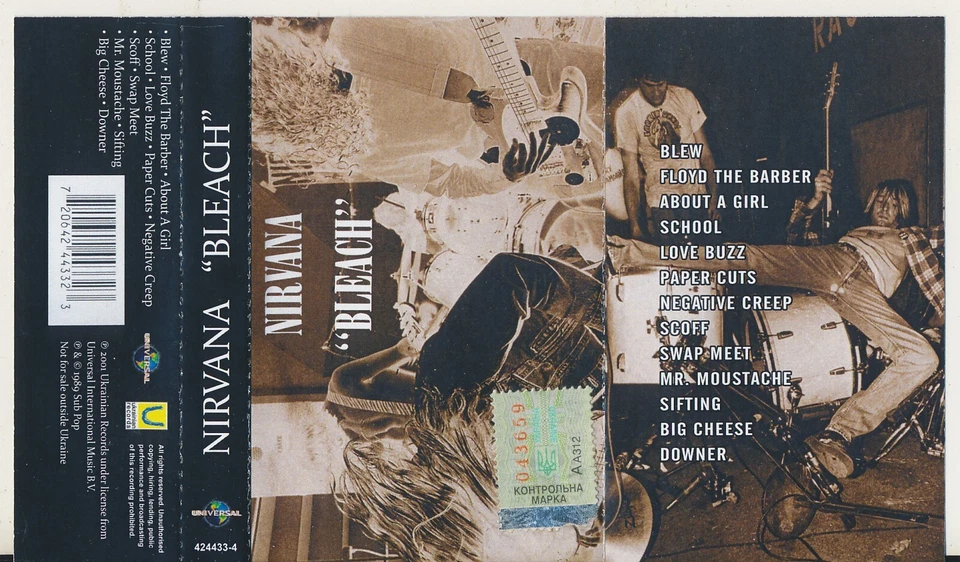 Nirvana bleach 1989 2001 Ukraine Licensed Cassette NM rarity - Image 2 of 4