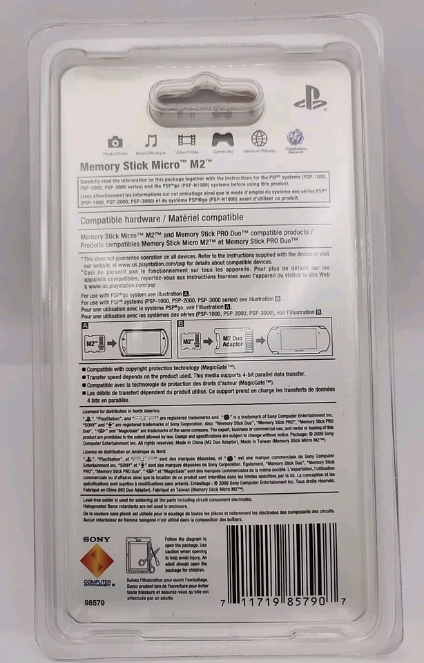 Adaptador Oficial Sony Memory Stick Micro M2 PSP PlayStation Duo 8GB NUEVO #98579 Foto 4 de 4