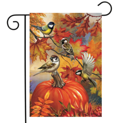 Briarwood Lane Autumn Bird Gathering Garden Flag