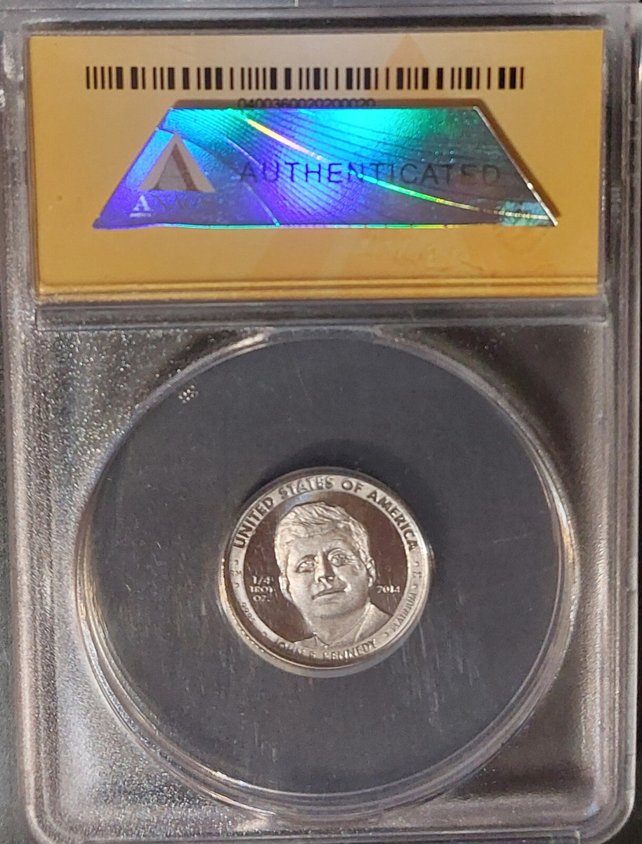 PLATINUM 1/4 Oz JFK Apollo 11 Commem Medal John F Kennedy ANACS