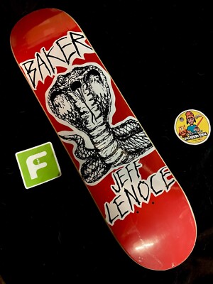 SUPER RARE Jeff Lenoce Evil Red Cobra Pro Model Baker Skateboard Deck In Shrink