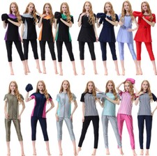 3pcs Modest Women Swimwear Full Cover Swimsuit Muslim Arab Burkini Bathing Suit