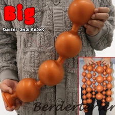 Super Lager Sucker Anal Beads Masturbation Soft Silicone 6size Buttplug Sex Toys