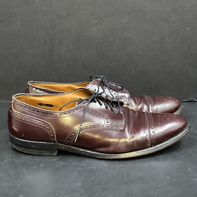 Allen Edmonds Mens Dress Shoes Size 11 D Sanford Burgundy Leather Brogue Cap Toe NEW ALLEN EDMONDS Sanford Old Stock Dress Shoes Sz. 9 D USA  main image 4