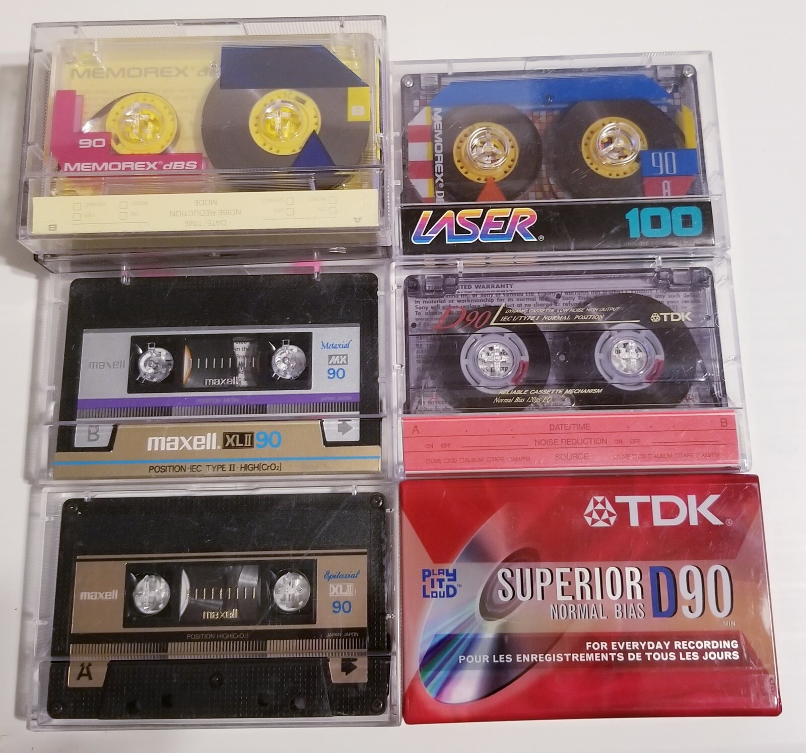 Memorex Maxell & TDK Cassette Tapes Lot Of 8. 1 BRAND NEW rest  Pre-Recorded