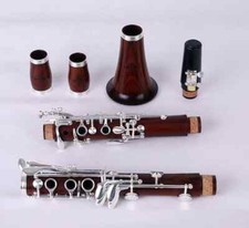 flat B, rosewood mahogany bB clarinet silver plated solid wood keys-Weike
