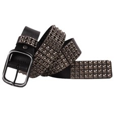 Real Leather Waist Belt Heavy Metal Rivet Studded Unisex Punk Waistband Handmade