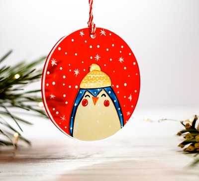 baby's first christmas penguin ornament