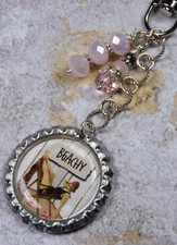 Beachy Bottlecap Purse Charm Bag Clip Crystal...