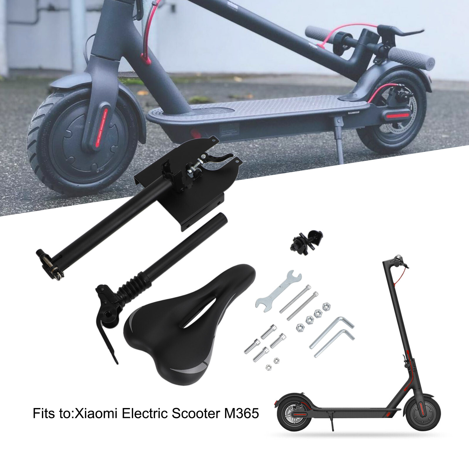 Foldable Electric Scooter Seat for Xiaomi M365 with Adjustable Saddle