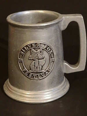 Vintage Silver Fox Festival Pewter Stein