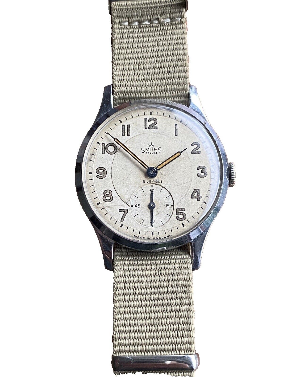 COPY - Smiths De Luxe vintage watch.  Manual wind, 17 jewels. Made in England. … Vintage Mens Watch Rare Smiths Deluxe original 17 Jewel  main image 3