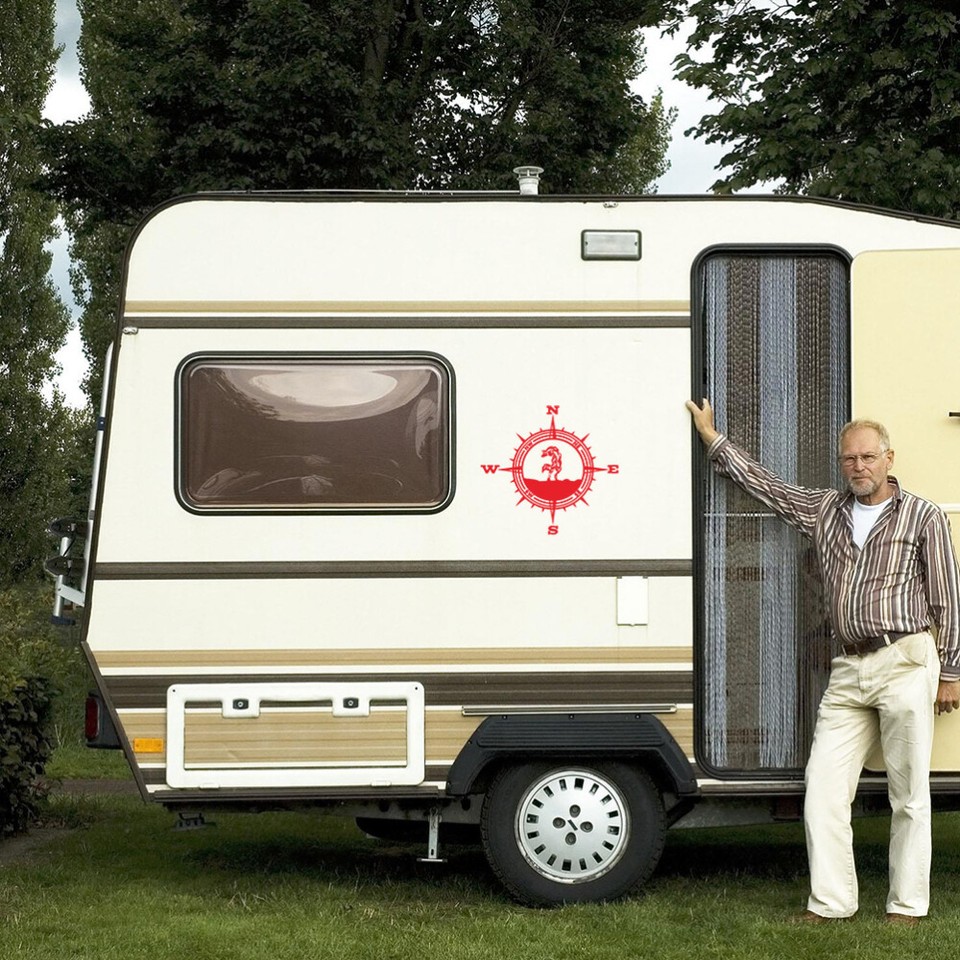 Wolf King Compass Sticker Mountain Decals Automotive Hood Decoration eBay