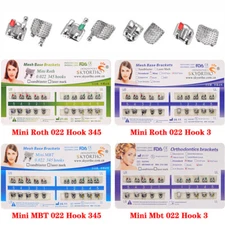 10 Bags Dental Ortho Bracket Braces Mini Roth MBT Bracket Slot.022 3-4-5 Hooks