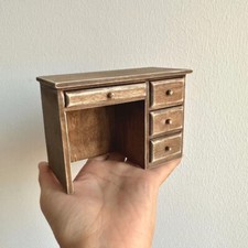 1:12 Scale Dolls House Miniatures Furniture Retro Victoria Old Desk Table Wooden