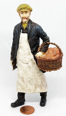Puppenhaus Resin Bäcker und Korb mit Brot Maßstab 1:12 Miniatur Mann 296 tumdee