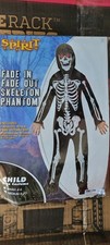 Kids Med size 8-10 Fade In/Out Skeleton Phantom Halloween Costume