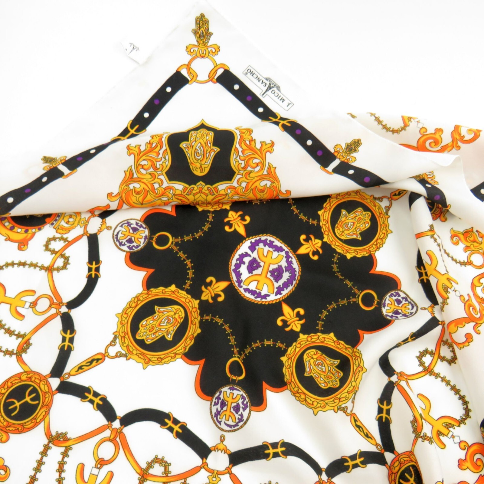 Vintage Scarf J. MICO SANCHO PARIS Polyester Square Scarf 28" x 30 eBay