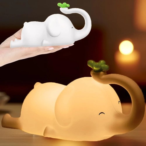 Cute LED Elephant Night Light Silicone Dimmable Nursery Light Touch Lamp for Kid - Picture 15 of 22