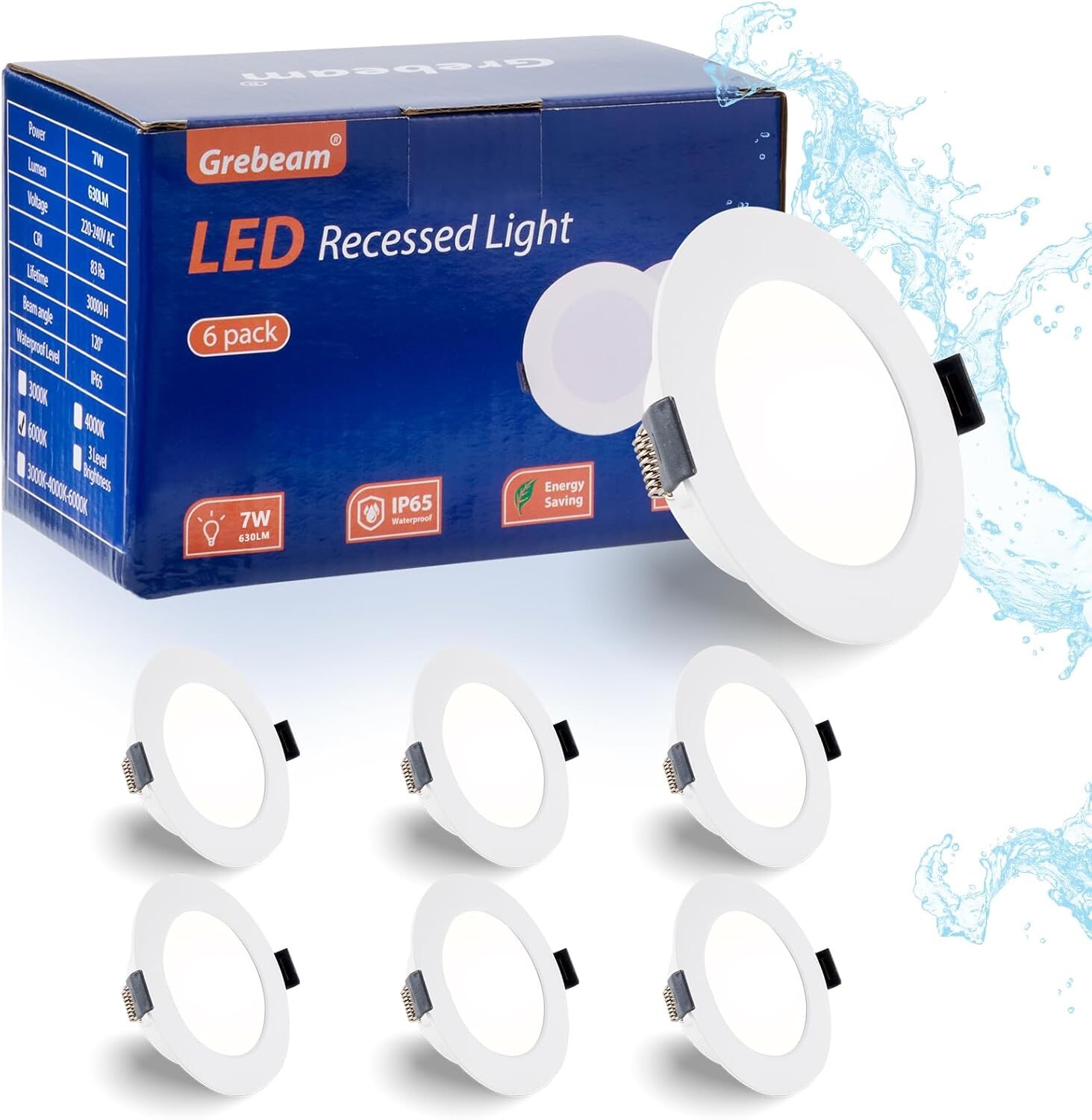 Set 6 Faretti LED 7W 6000K: Luce Fredda Brillante per Case Moderne