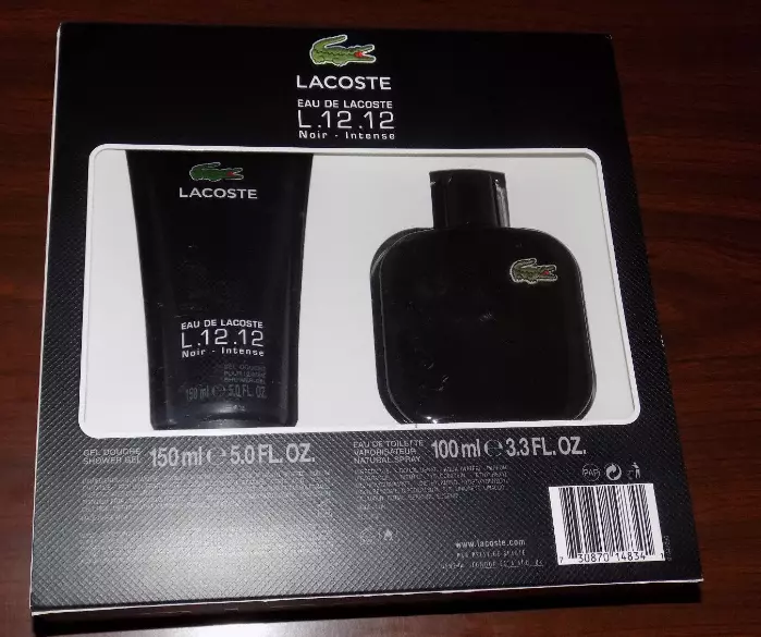 Lacoste Noir Intense L12.12.Gift Set 3.3 oz de Toilette &amp; 5.0 oz gel | eBay