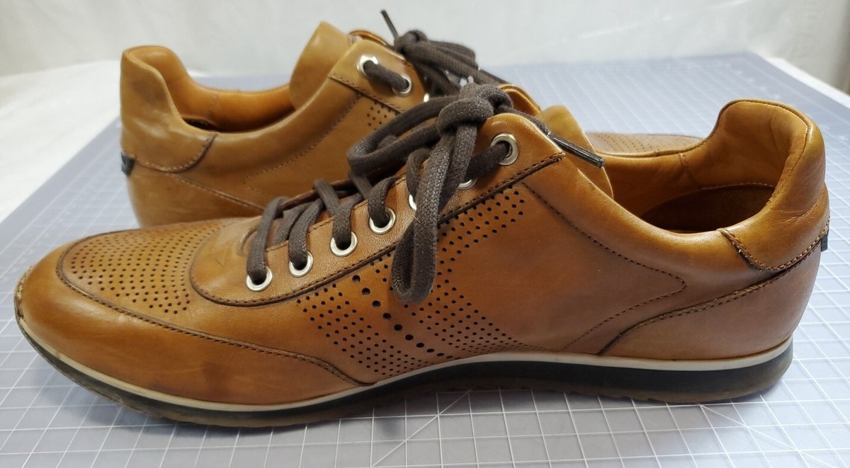 Magnanni Cognac Leather Dress Shoes 12 Hand Antiqued Finish, NIB Magnanni Brown Leather Single Monk‎ Strap Dress Shoes Mens  main image 2