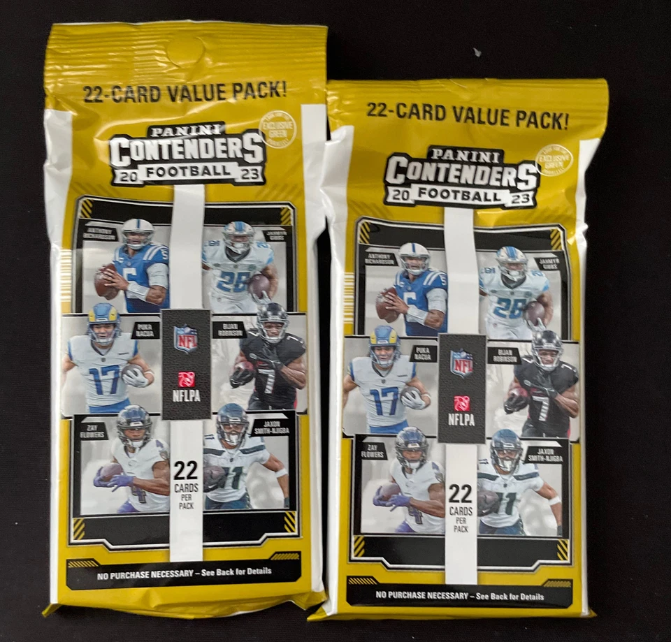 SWIFT SPORTS CARDS 2023 Panini Contenders American Football Sealed Cello 22 Card Value Pack [2 Pack