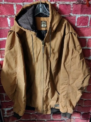 C.E. Schmidt Duck Canvas Workwear Jacket Brown Hooded Full-zip Men 4XL Heavy