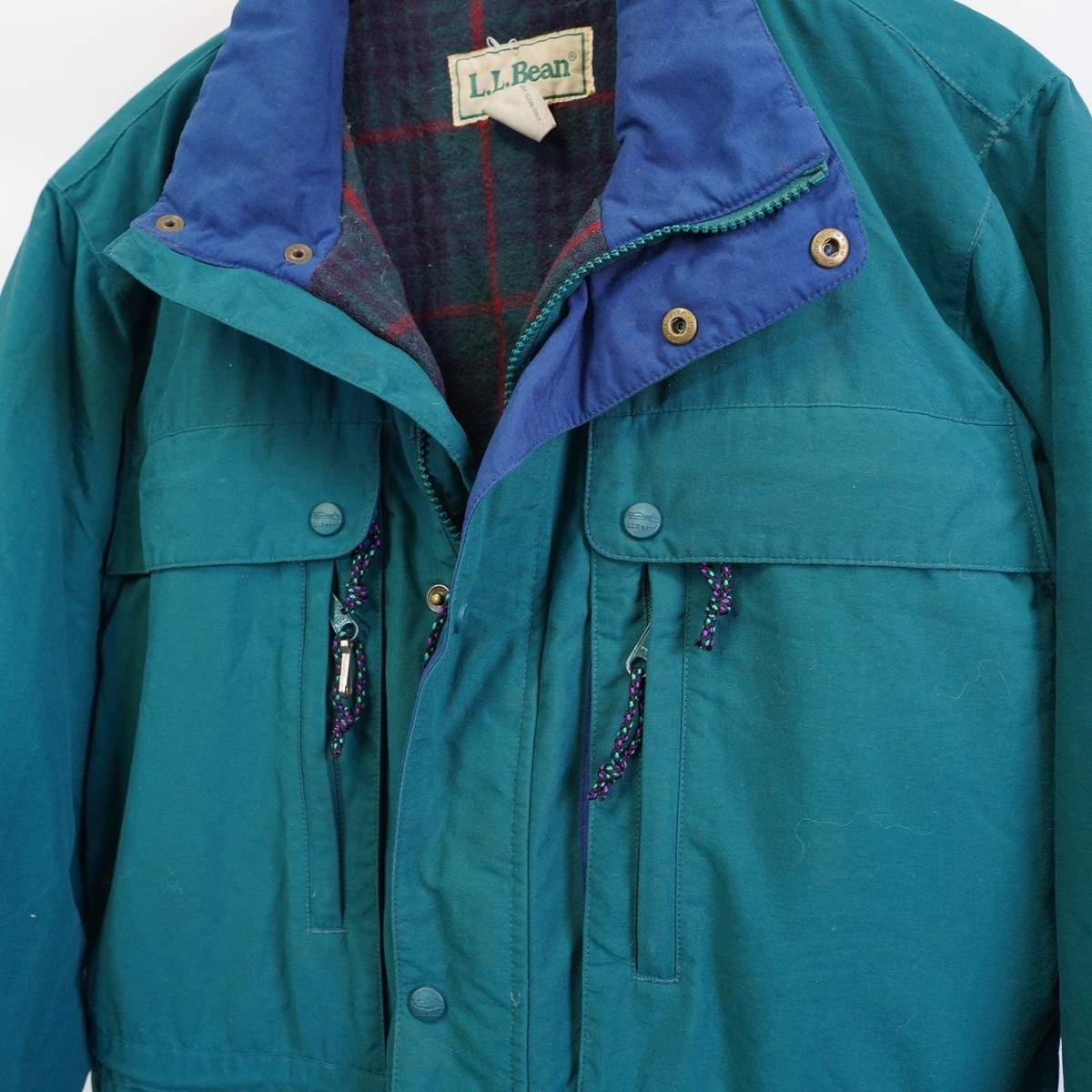Vintage L.L.Bean Mountain Parka Plaid Wool Lined 90s Ski Jacket 