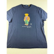 Polo Ralph Lauren Mens Polo Bear Graphic T-Shirt Navy Blue Classic Fit XL