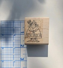 WITCH BROOM STAR DRESS HAT Halloween Costume Stampin' Up 2000 wood RUBBER STAMP