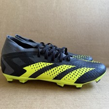 adidas Mens 10 PREDATOR ACCURACY.2 FIRM GROUND SOCCER CLEATS Black/Yellow IG0781