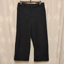 Talbots Wide Leg Crop Chino Navy Blue Women's Pants Size 6