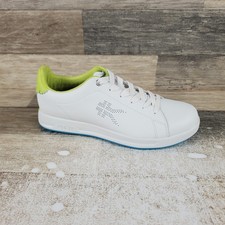 Kuru Roam Womens Shoes Sz 10 Bright White Pale Lime Leather Lace Up Sneakers