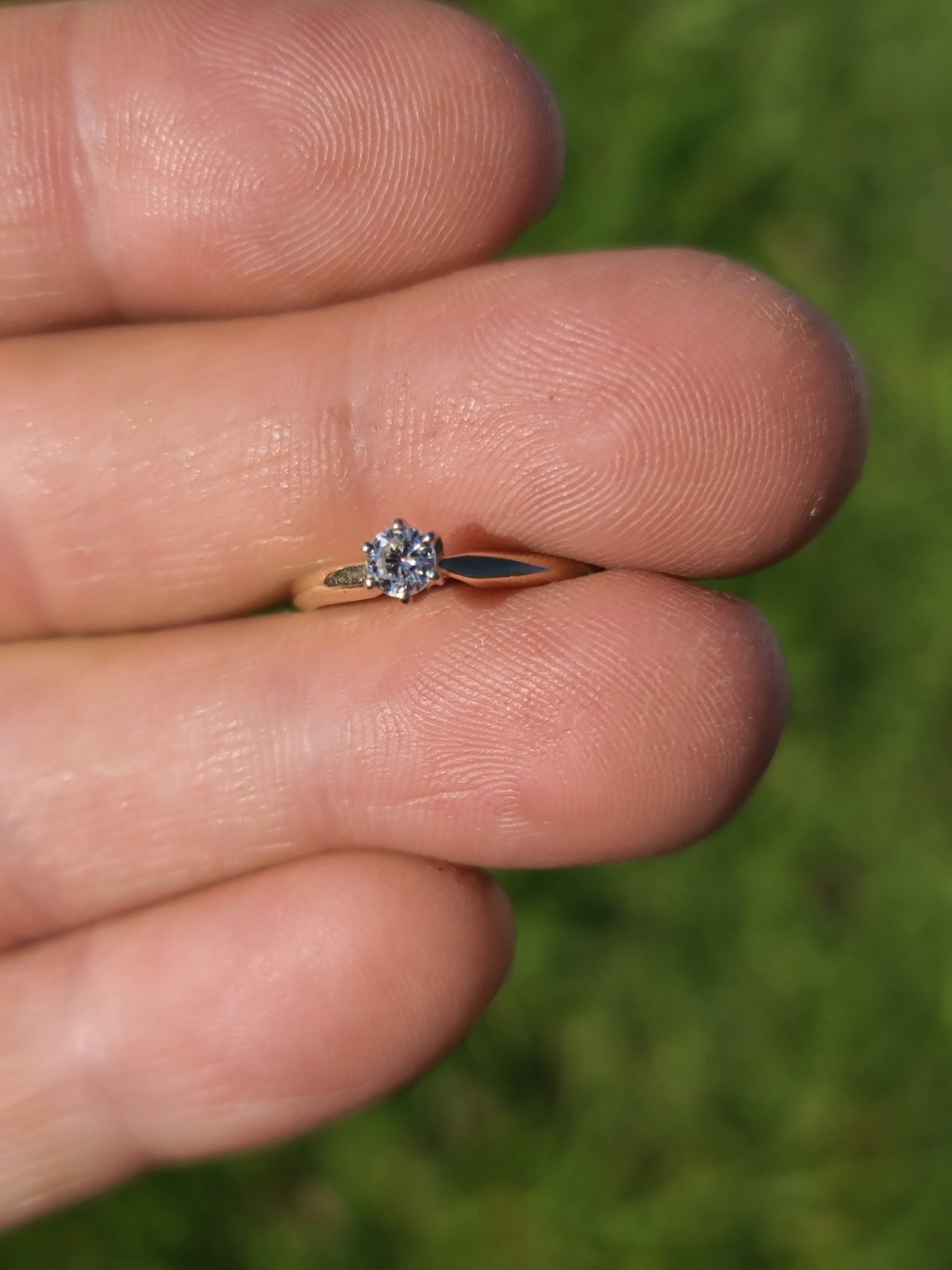 14k Solid Yellow Gold Diamond Solitaire Ring 4.5s… - image 14