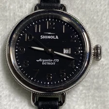 Shinola 34mm The Birdy Watch Argonite-775.  Black/Silver *See description*