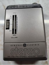 Vintage GE AM/FM/FM Stereo Headset Radio Model 7-1000 WORKS WELL