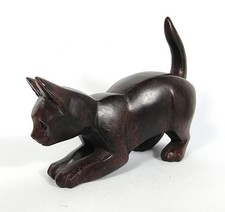 Vintage Border Fine Arts cubist cat collection kitten playful pouncing walnut