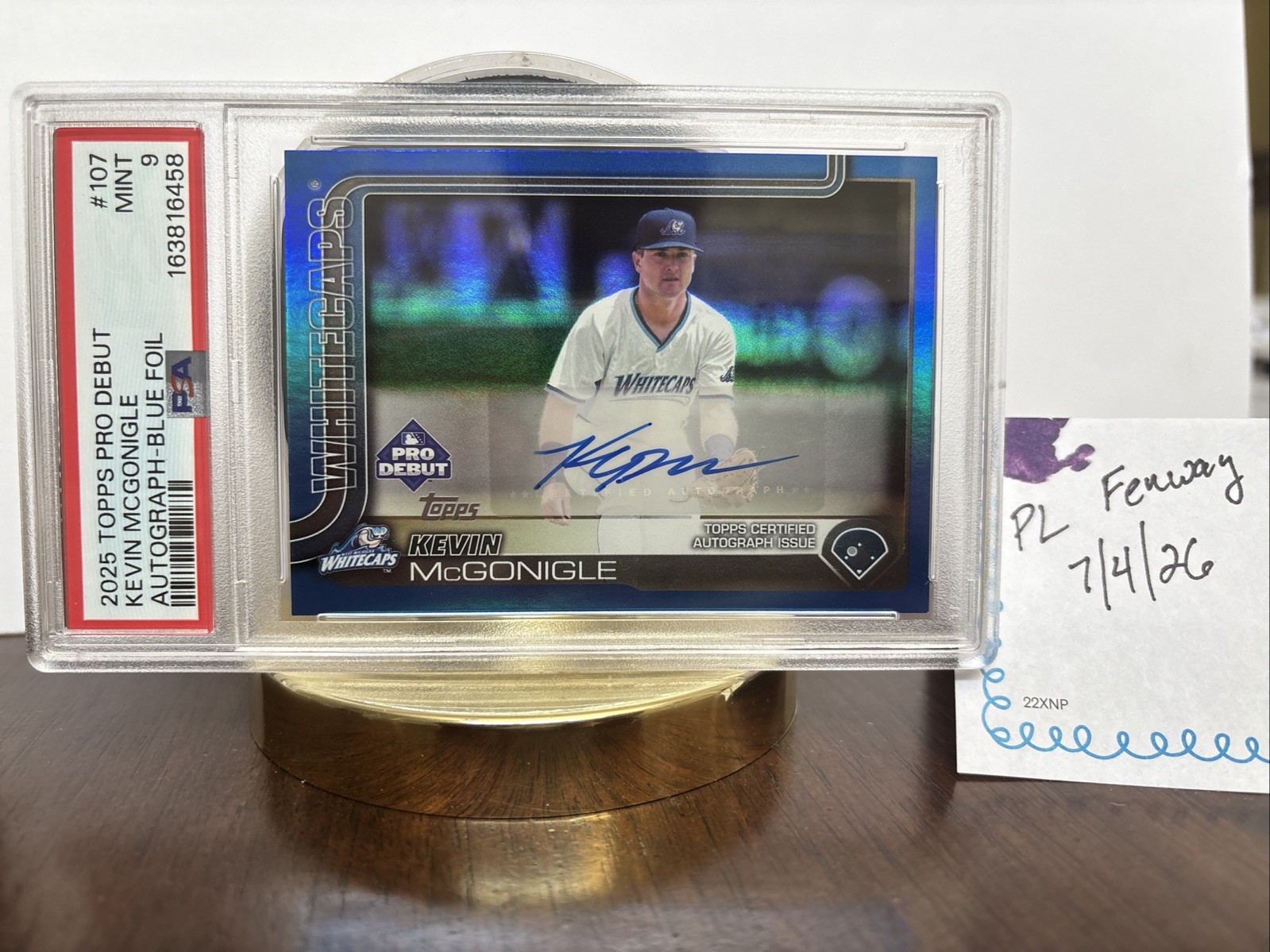 2025 Topps Pro Debut - Kevin McGonigle #PD-107 Blue Foil Autographs /150 PSA 9