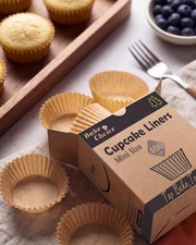 Non-Stick 400pcs Mini Cupcake Liners for Baking, Natural parchment mini muffin l