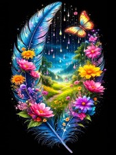 Diamond Art Kits for Adults  Beginners, Feather Diamond Painting Kit