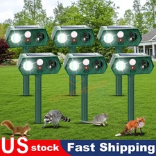 2 PK Outdoor Solar Animal Repeller Ultrasonic Pest Repellent for Cats Birds Deer