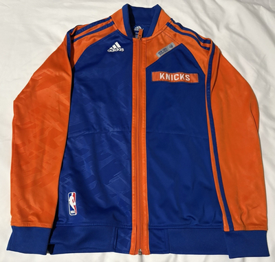 Adidas New York Knicks Youth Jacket Size 8 Blue Orange Full Zip