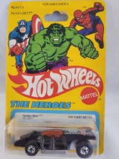 1977 HOT WHEELS THE HEROES SPIDERMAN #2877 BW  MOC W/PROTECT PAC